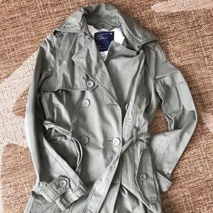 American Eagle green trench coat